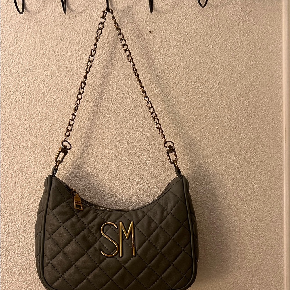 Quilted Camouflage Green Adjustable Steve Madden Shoulder Bag - Picture 15 of 16